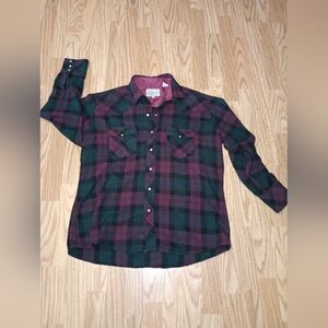 Vintage Authentic Atb Brand Pearl Snap Shirt. Wool/Flannel Type. Men's 17x34/35